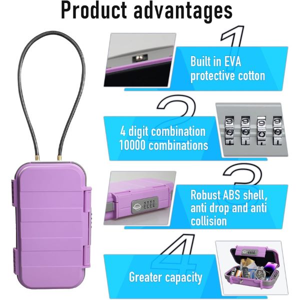 SAFORY Reisesafe Mit Zahlenschloss - Tragbarer Wasserdichter Safe Für Strand Und Hotel