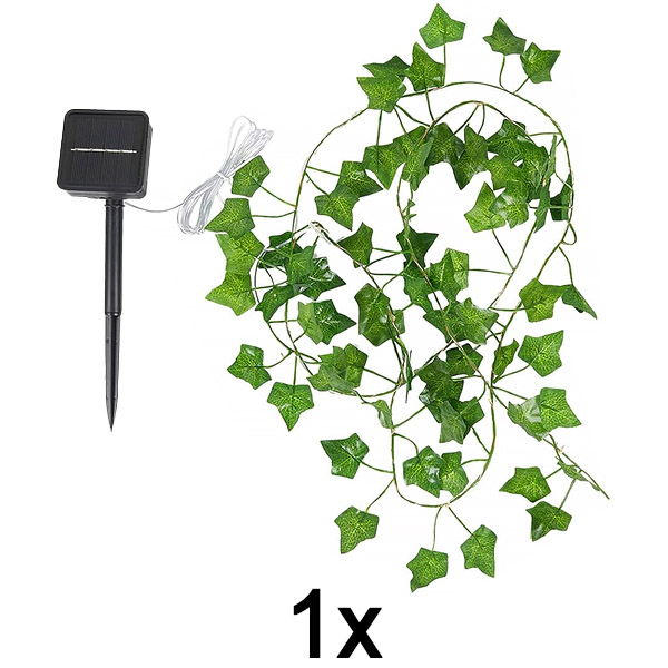 1x Päikesepaneelidega kunstlike lehtedega valgusti (5 m) | LEAFGLO