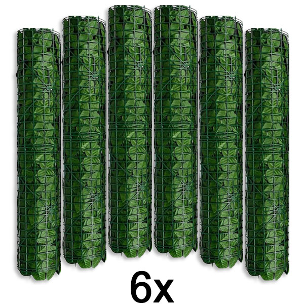 6x Kunstlike lehtedega privaatsuspaneel | LEAFPANEL